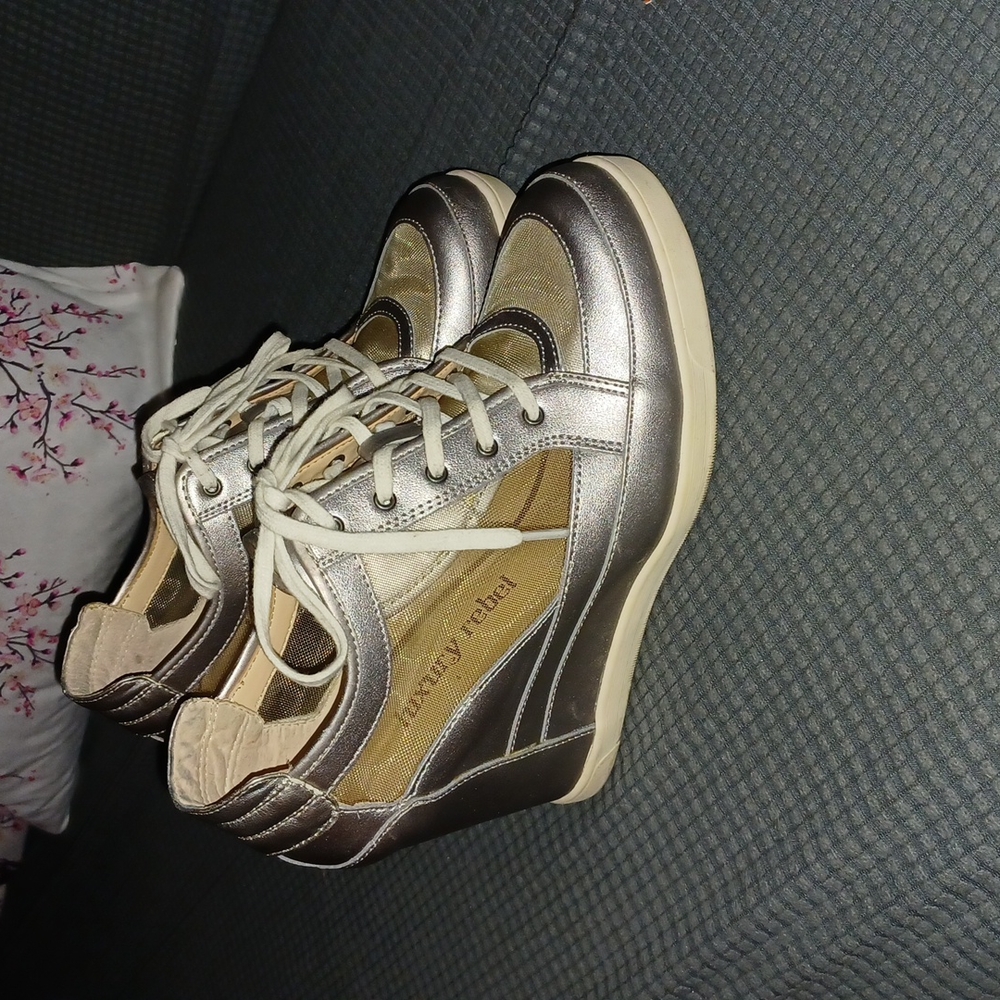 Silver /nets Wedges Sneaker